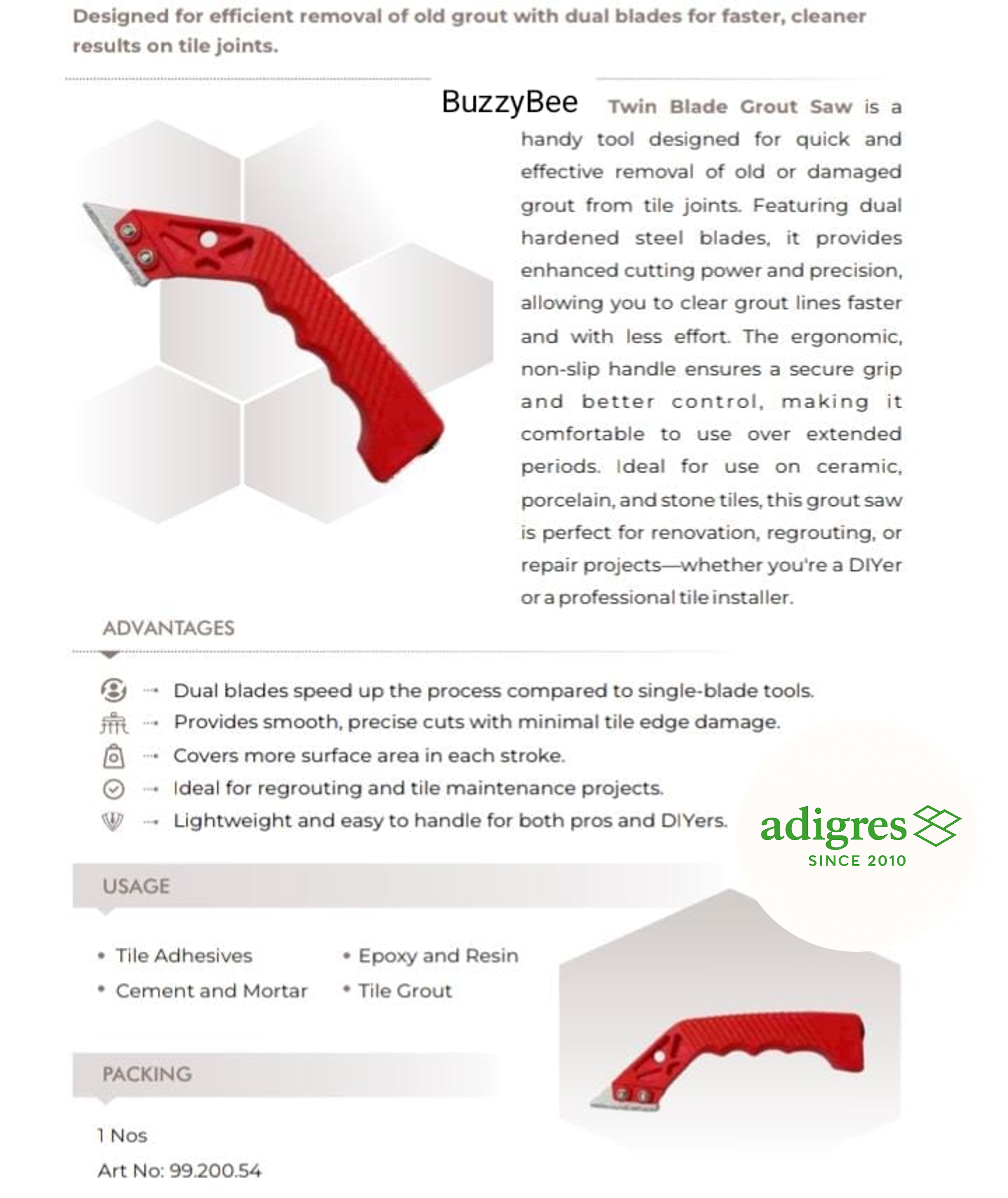 TWIN BLADE GROUT SAW